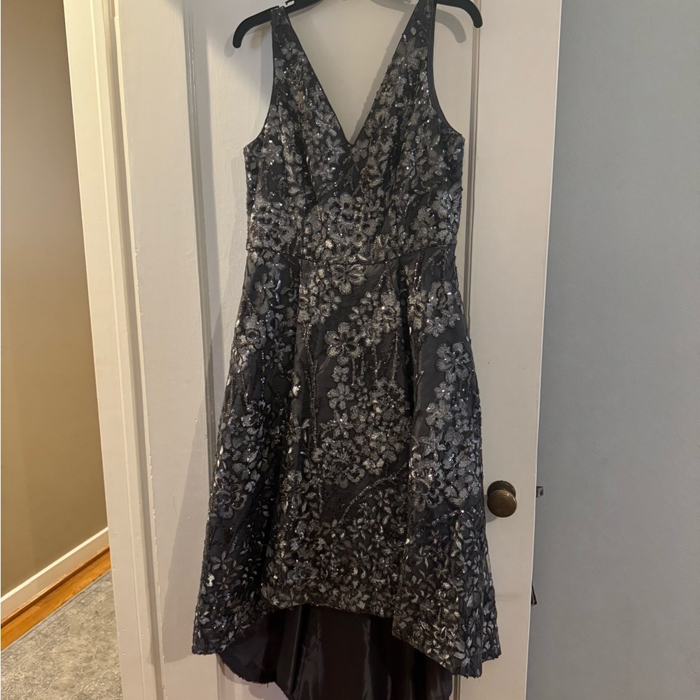 Calvin Klein high low lace gown